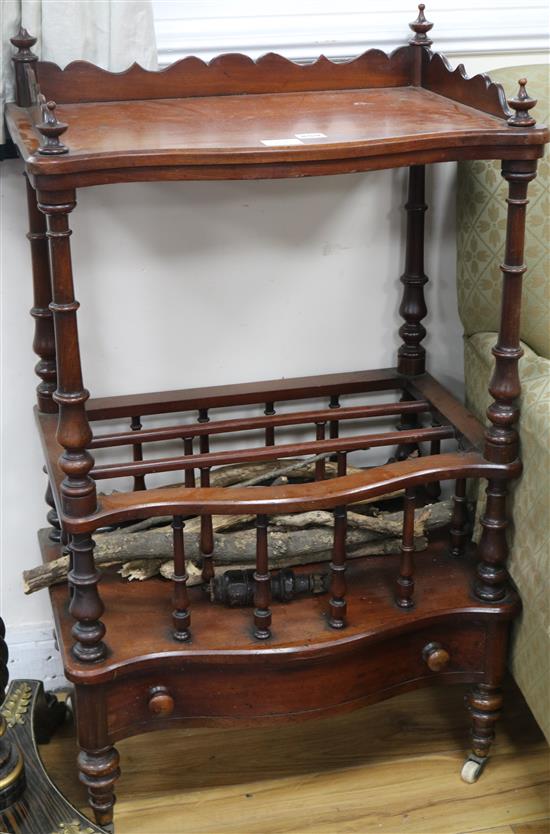 A mid Victorian mahogany canterbury, H.95cm